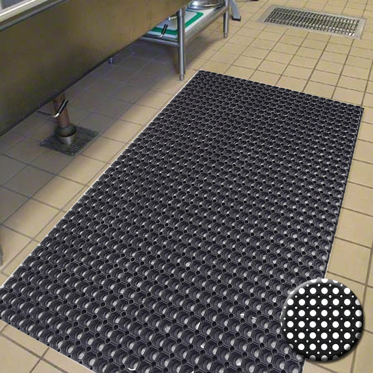 Industrial Rubber Mat Heavy Duty Entrance Doormat Non Slip Outdoor Indoor 