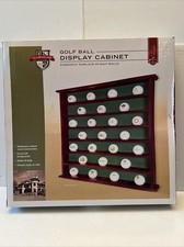 Clubhouse Golf Ball Display Cabinet Mahogany Stained Displays 49 Golf Balls NEW