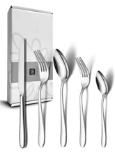 EIUBUIE 40 Piece Silverware Set for 8 Stainless Steel Flatware Set Cutlery Se...