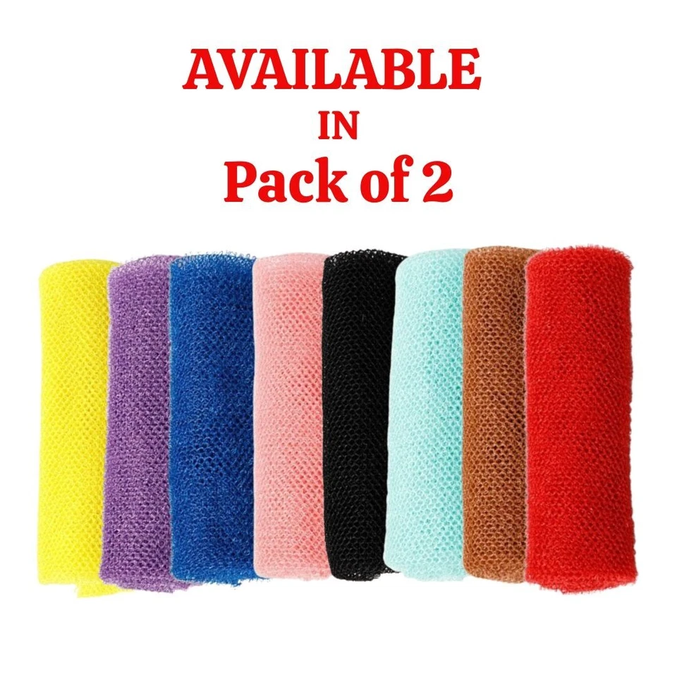 2X Exfoliating Mesh African Bath Sponge African Net Back Scrubber Long Net UK
