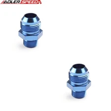 US 2PCS -12AN AN12 Male To M16x1.5mm Oil/Fuel/Line Straight Fitting Adapter Blue