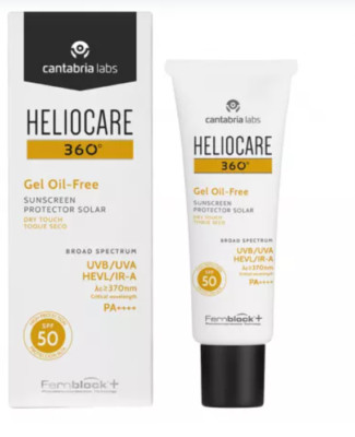 Heliocare 360 gel oil-free dry touch Sunscreen  protects sensitive skin SPF50+