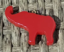 Vintage Red Bakelite Elephant Pendant Simichrome Tested