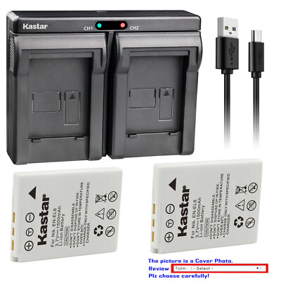 Kastar Battery Dual USB Charger for Nikon EN-EL8 MH-62 Nikon Coolpix S51 Camera