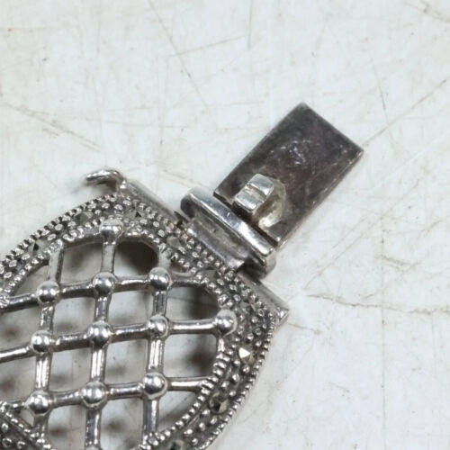 .925 Sterling Silber und Markasiten 8-Panel Korbgeflecht Design - Bild 9 von 10