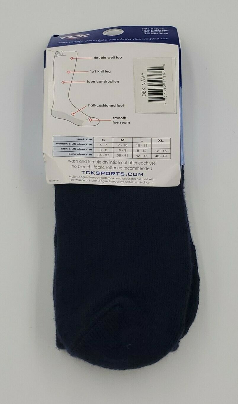TCK Baseball Socks Tube Navy Size Large Unisex Adult