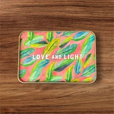 Jungalow Justina Blakeney Trinket Dish Tray Love and Light Tropical Metal Small