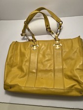 Tory Burch Nico Yellow Leather Tote Bag Vintage Good Condition