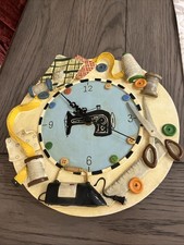 2006 Sewing Seamstress Wall  Clock 3-D Works ...