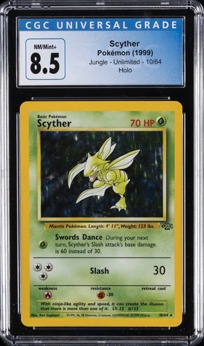 2000 POKEMON ENGLISH JUNGLE #10 SCYTHER-HOLO CGC 8.5