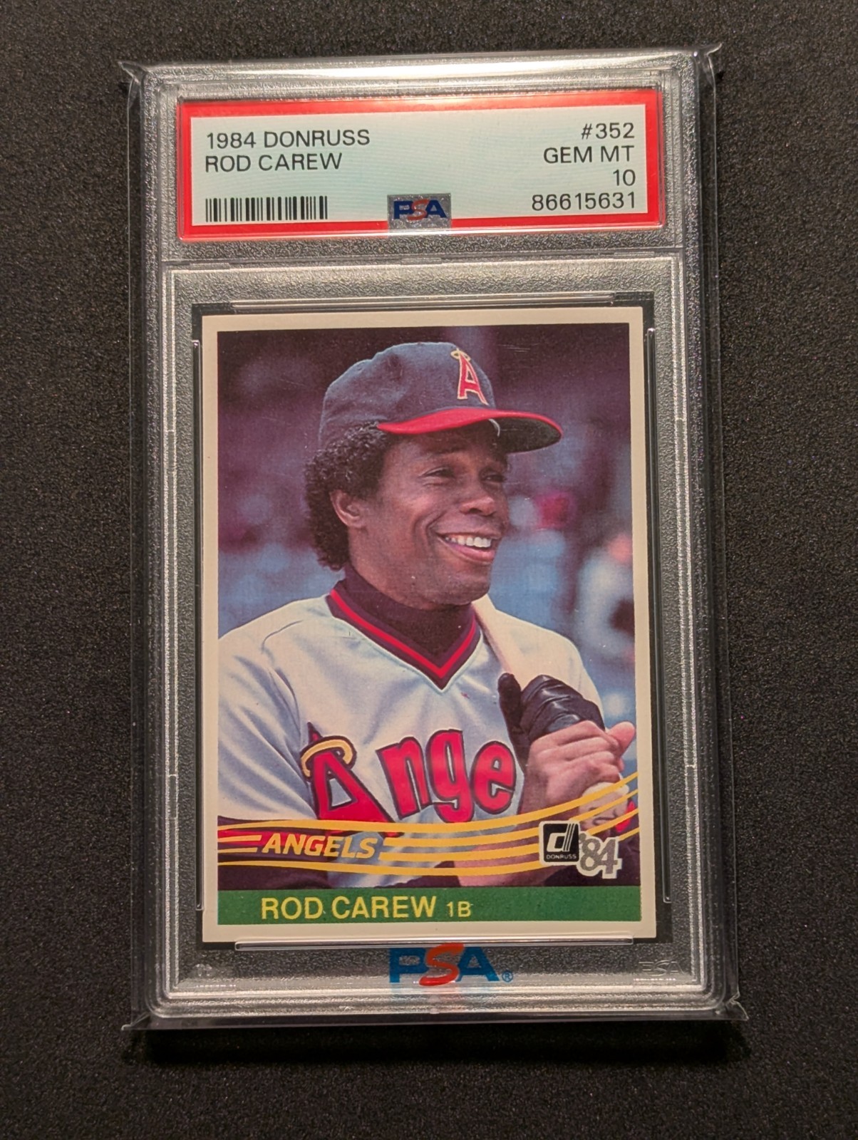 1984 DONRUSS BASEBALL #352 ROD CAREW, PSA 10 GEM MINT, HOF