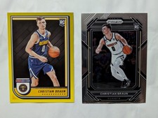 2022 NBA Hoops Christian Braun Yellow Parallel & Prizm Base🔥💯💪