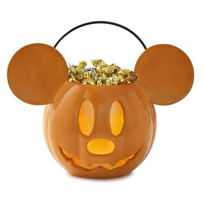 Hallmark Disney Mickey Mouse Jack-o'-Lantern Candy Bowl With Light - Halloween!