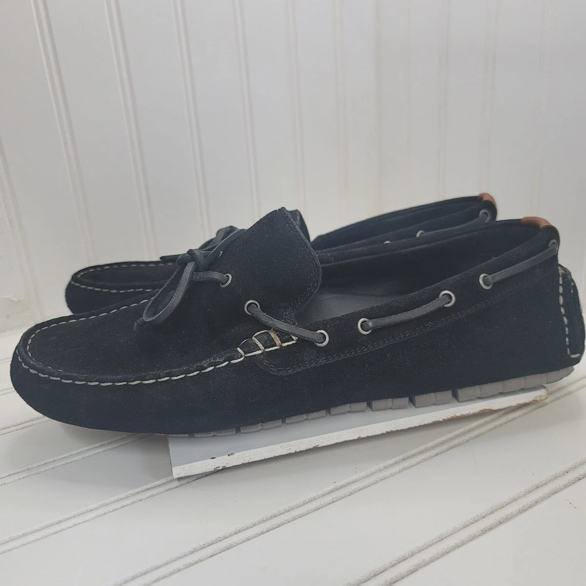 NWB Cole Haan Zerogrand Men\'s Size 11.5 M Loafers Black Suede Driving Slip On Cole Haan Moccasin Black Casual Shoes for Men for sale | eBay main image 2