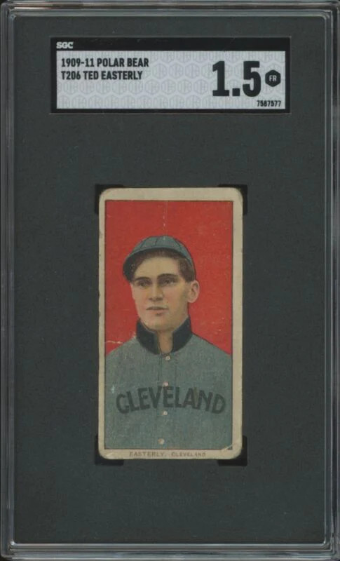 1909 T206 TED EASTERLY NNO FAIR POLAR BEAR SGC 1.5 BASEBALL CLEVELAND NAPS