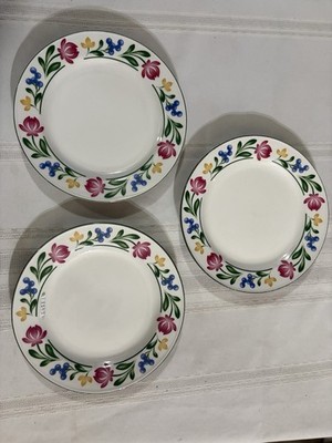 3 Farberware Dorchester 388 Stoneware 7 5/8'' Salad Dessert Bread Plates Vintage