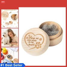 Wooden Pet Memorial Keepsake Box for Dog Cat Hair Ash Urn Beech Wood Sympathy