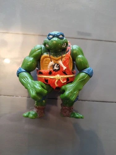 1992 Vintage CAVE TURTLE LEO Ninja Turtles TMNT Figure Leonardo Caveman Figure