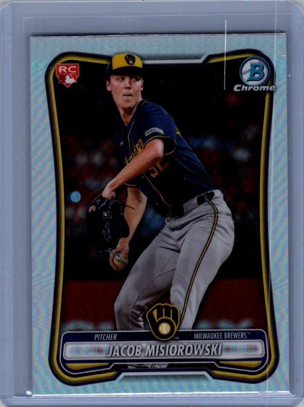 2026 Bowman Jacob Misiorowski Rookie Rookie Red RC Logo Milwaukee Brewers