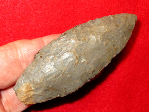 Authentic Native American artifact arrowhead 3-3/8" Tennessee Adena point I3