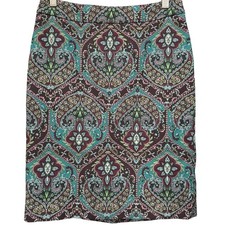 Talbots Petites Size 4P Multicolor Paisley Print Skirt 21