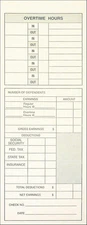 Adams Time Cards, Weekly, 2-Sided, Overtime Format, Named 3-3/8" x 9", Manila 