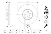 2X Bremsscheibe Vorne Bosch 0 986 479 G37 FÜR Mercedes Scheibenbremse
