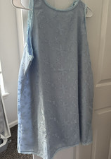 Light Blue Embroidered Floral Fabric