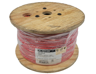 GENESIS CABLE 43131004 Fire Alarm Cable, 1000Ft Spool, 14/2, SOLID, Red
