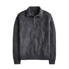 228 NWT J. Crew Heather Charcoal Gray M Brushed CASHMERE men's sweater-polo