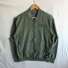 Giacca da pista Puma verde 100% cotone zip logo minimal streetwear M