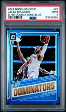 2024 PANINI DONRUSS OPTIC ELITE DOMINATORS BLUE #20 JALEN BRUNSON 26/49 PSA 9