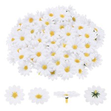 Artificial Flower Heads 2 Inch, White 100 PCS - Sunflower Silk Flowers