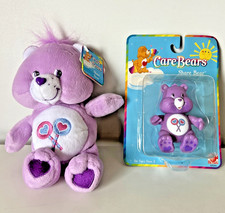 Care Bears 8" Plush SHARE BEARS  Poseable Figure 2002 Play Along Set of 2