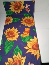 Vintage Winnie The Pooh With Sunflowers Curtain Topper Valance