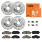 Front & Rear Drilled Brake Rotors + Pads for 2018-2021 2022 2023 Toyota Camry