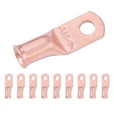 pcs 6 AWG - Stud - Battery Lugs, 6 Awg - 10 M5 Ring 10 Bare Copper Lugs