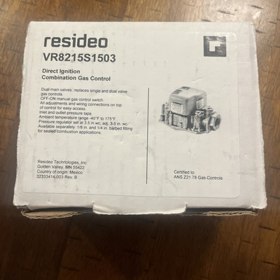 #ad Resideo Honeywell VR8215S1503 24V Direct Ignition Gas Valve $70.00