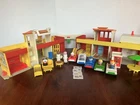 Vintage Fisher Price Little People Play Family Village Main Street Town
