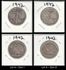 2 SILVER 1940's Walking Liberty Half Dollars No Mint Mark - 90% SILVER (lot 4)