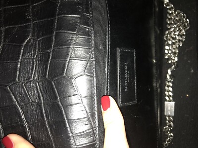 YSL Saint Laurent Chain Bag Crocodile Black | eBay