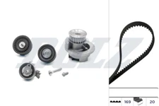 Dolz KD075 water pump & timing belt set for Opel