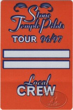 STONE TEMPLE Pilots 1996 Backstage Pass Crew Orange