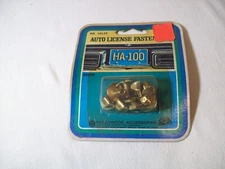 Vtg Hollywood Accessories License Plate Fasteners gold/brass color 1012C C2970