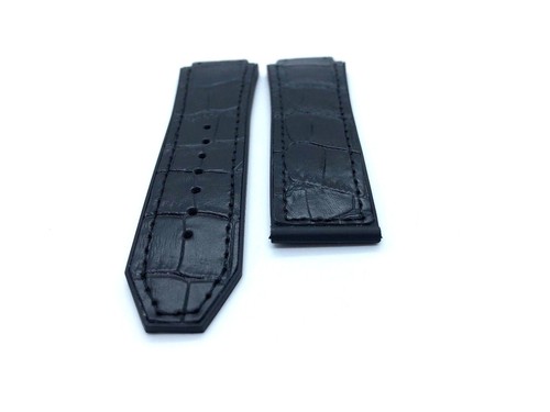 Black 23/20mm Top Croco Leather Strap/Band fit HUBLOT Watch Big Bang - Picture 2 of 2