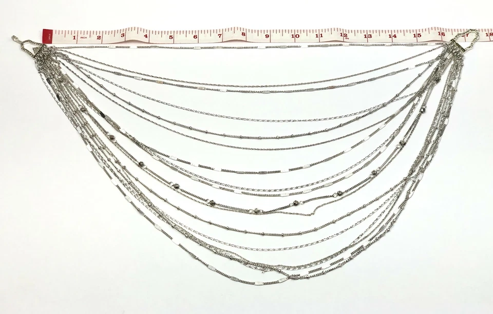 Colar de prata feminino Chloe and Isabel multi-fios 16 polegadas - Imagem 2 de 4