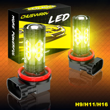 For Honda Accord Civic 2006-2019 H11 Fog Light Projector Lens Yellow LED Bulbs