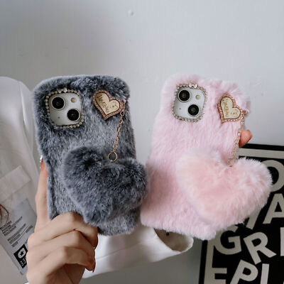 Fluffy Plush Love Phone Case For Huawei P50 P40 P Smart Nova 11 8 Mate 70 60 Y9