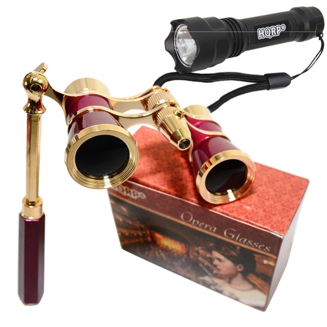 HQRP Opera Theater Binocular 3X25 Optics Glasses with Handle + Mini