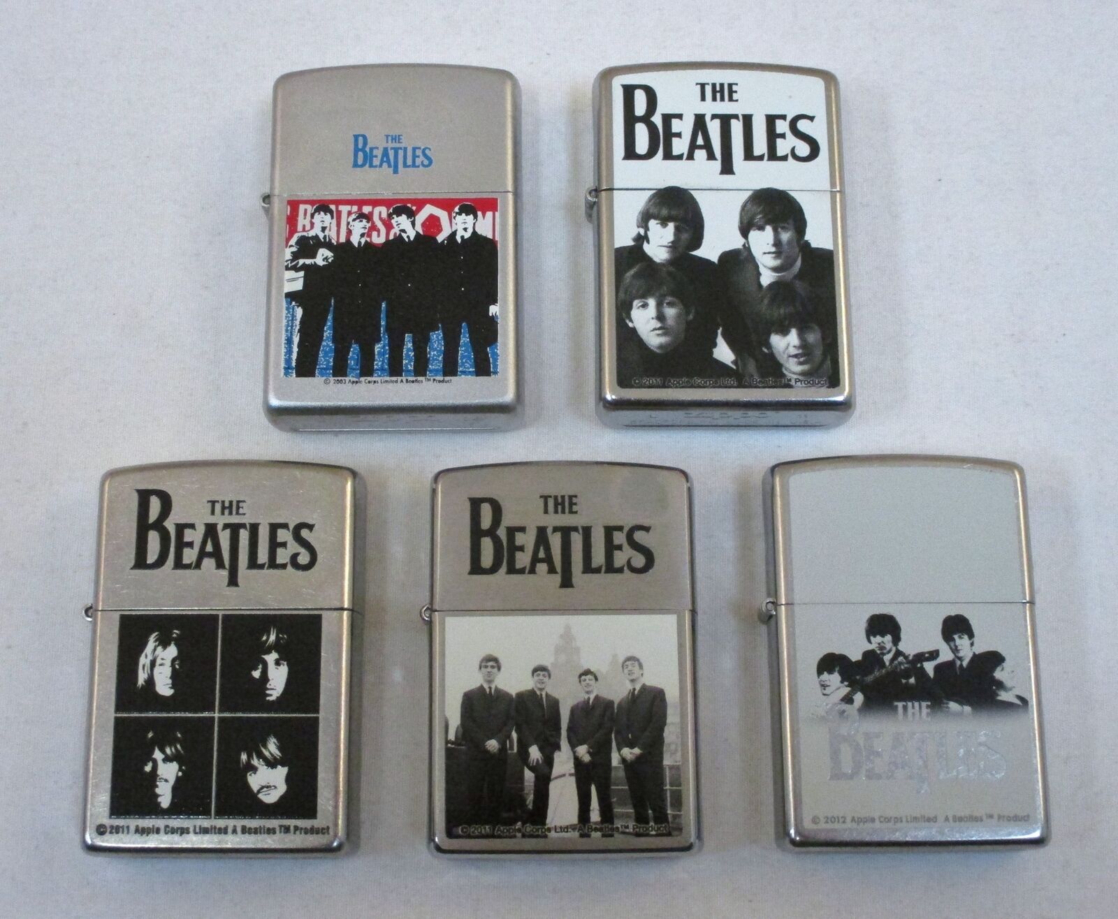The Beatles Zippo Lighters Lot of 5 All Four Big Ben Band Photo+ 2004-2013